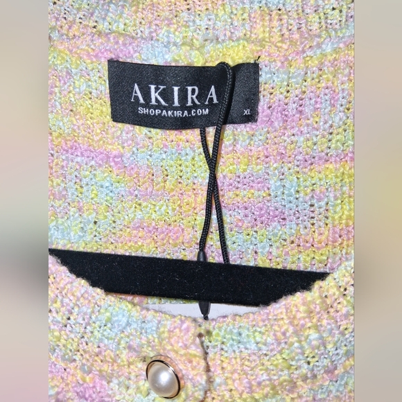 Akira Yellow Cropped Cardigan Sweater - Picture 7 of 9